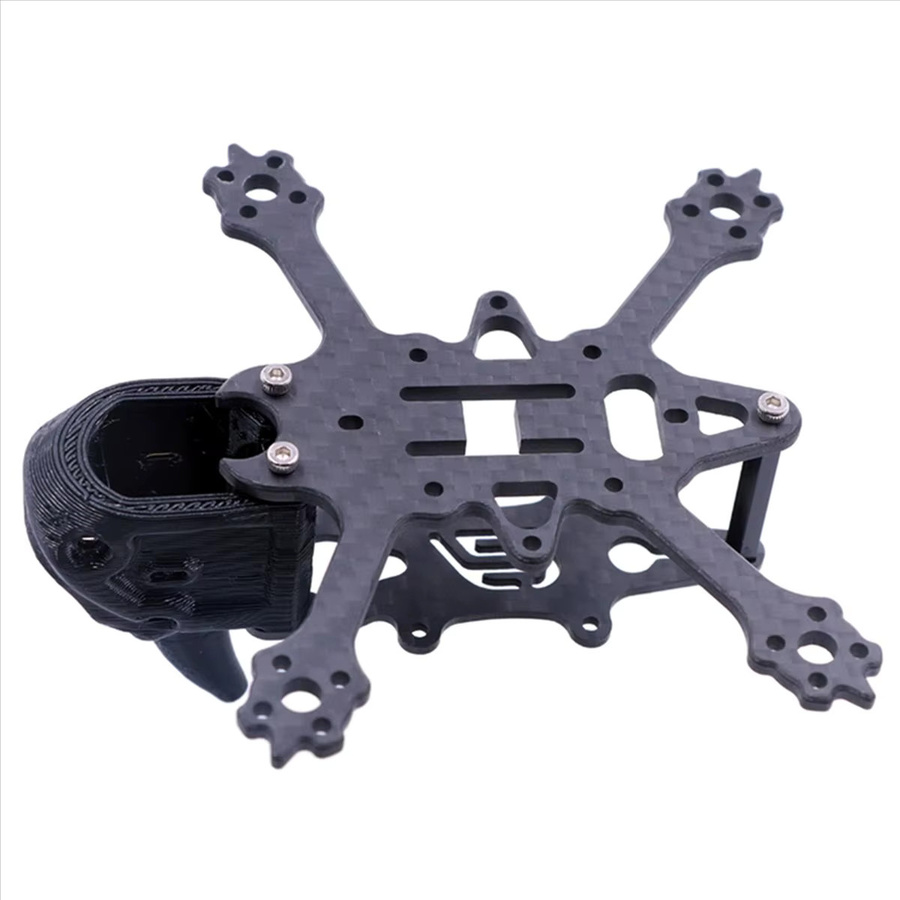 ABUQ FPV Carbon Rahmen Kit für 2 Zoll Drohnen in Schwarz, kompatibel mit O4 Air Unit und Motoren der Typen 1103 bis 1204 - Bild 2