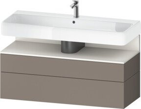 Duravit Waschtischunterschrank Qatego in Weiß Matt mit 1 Schrank und 1 Auszug, B/T/H: 119 x 47 x 59 cm - Bild 1