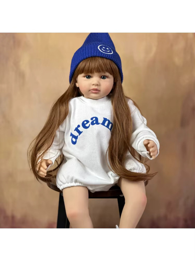 BZDOLL Prinzessin Reborn-Puppe, Weiche Vinyl-Puppe mit Stoffkörper, 60cm - Bild 3