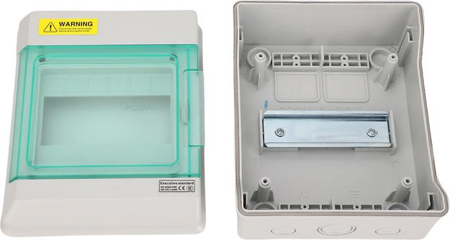 Sonoff 6-Wege-Verteilerkasten IP66 Wasserdicht in Grau mit DIN-Schiene für Leitungsschutzschalter und Stromanschluss - Bild 1