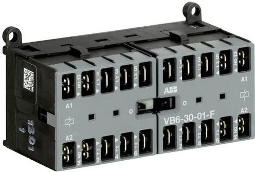 ABB Wendeschütz VB6-30-01-F-01 mit 3 Schließern, 4kW, grau - Bild 1