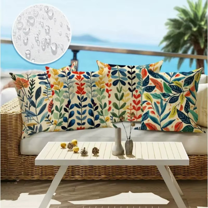 VIKAMA Kissenbezug im Boho-Stil mit floralem Design, quadratisch, Mehrfarbig, B/B/H: 45 x 45 x 45 cm - Bild 2