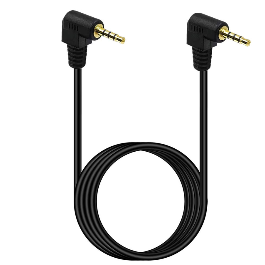 BSN Audio-Adapterkabel 3,5 mm TRRS 4-polig abgewinkelt auf 3,5 mm abgewinkelt, 3-Ring-Stecker, Gold/Schwarz - Bild 2