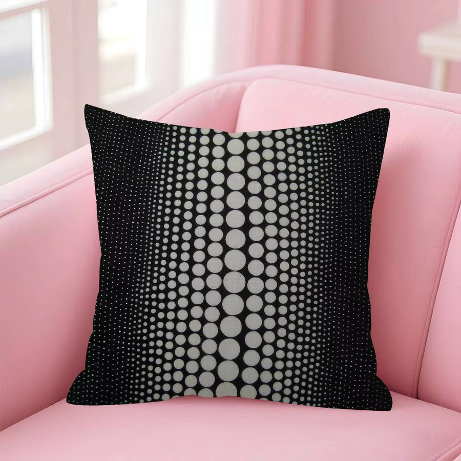 Personalisierter Kissenbezug Kayoom im Yayoi Kusama Stil für das Kinderzimmer, quadratisch, Schwarz, Breite: 30 cm, Höhe: 30 cm - Bild 4