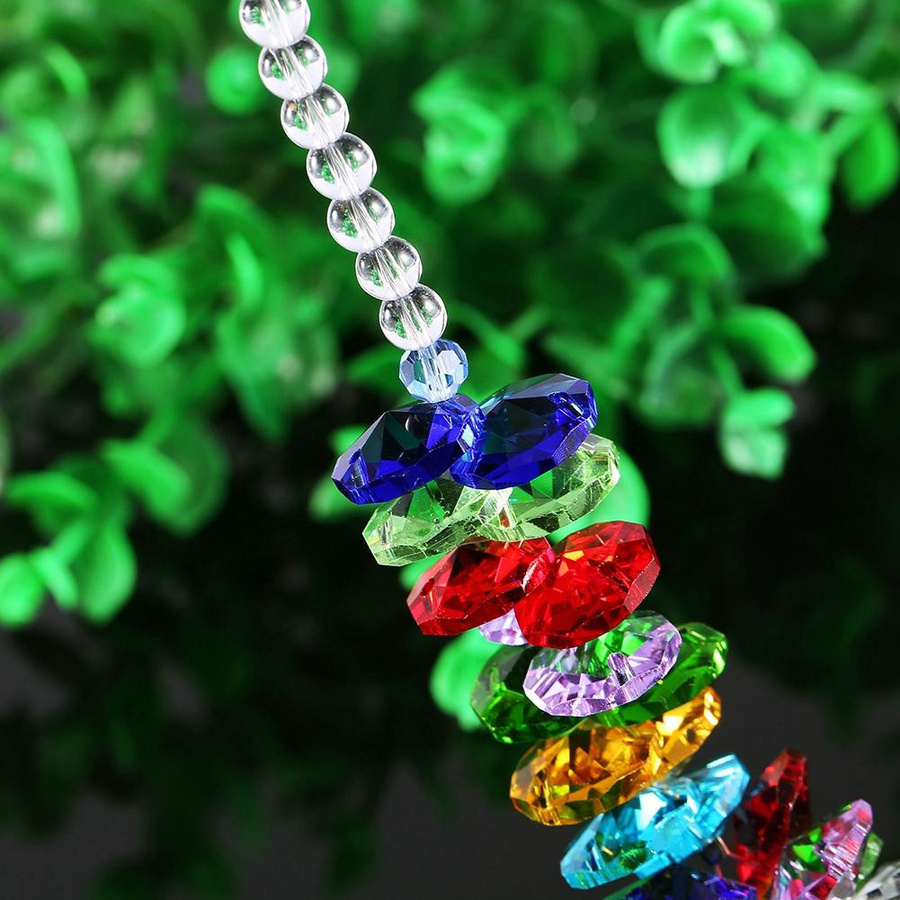 CosyHome Regenbogenmacher Kristall Sonnenfänger Hängender Kronleuchter mit Kugel Prisma Pendel Anhänger in Transparent und Multicolour - Bild 3
