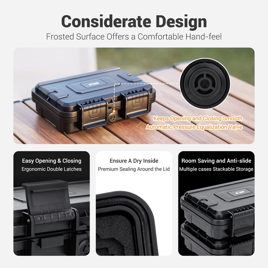 KIWIFOTOS Speicherkarten-Etui in Schwarz mit 132 Fächern für 88 MicroSD-Karten und 44 SD-Karten, tragbare IP67 wasserdichte Aufbewahrungsbox - Bild 5