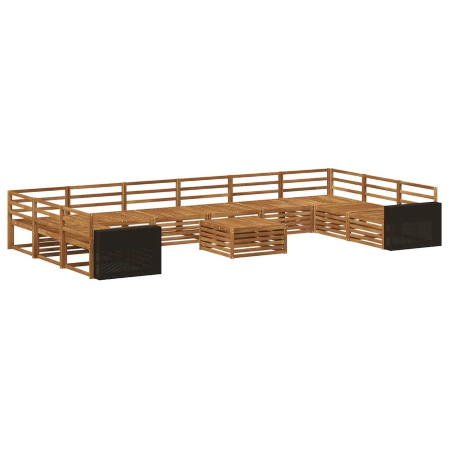 vidaXL Sofagarnitur aus Massivholz Akazie in Braun im 11er-Set mit Latten-Design - Bild 2