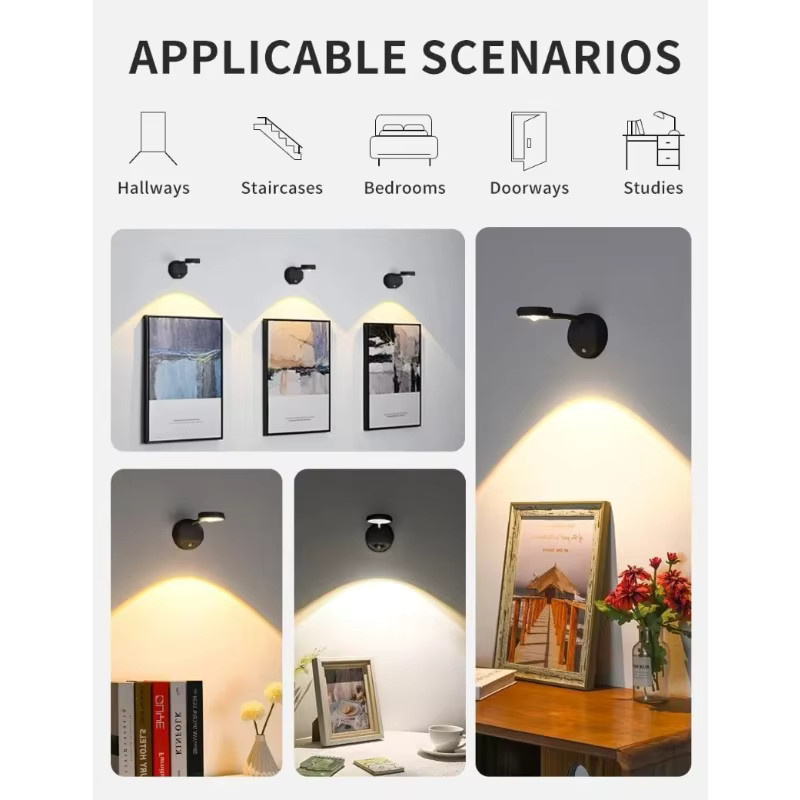 LINYILIGHT Wiederaufladbare LED-Wandleuchte mit Bewegungssensor und Fernbedienung, RGB-Bilderleuchte in Multicolour für dein Home-Office - Bild 5