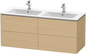 Duravit L-Cube Waschtischunterschrank wandhängend mit 4 Schubladen, Farbe Ei Natur, B: 129 cm, H: 48,1 cm, T: 55 cm