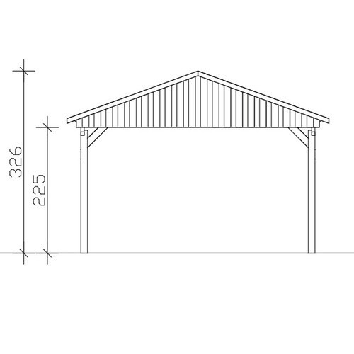 Skan Holz Carport Fichtelberg aus Fichte in Nussbaum Braun mit Dachschindeln, B/T: 423 x 808 cm, Höhe: 326 cm - Bild 3