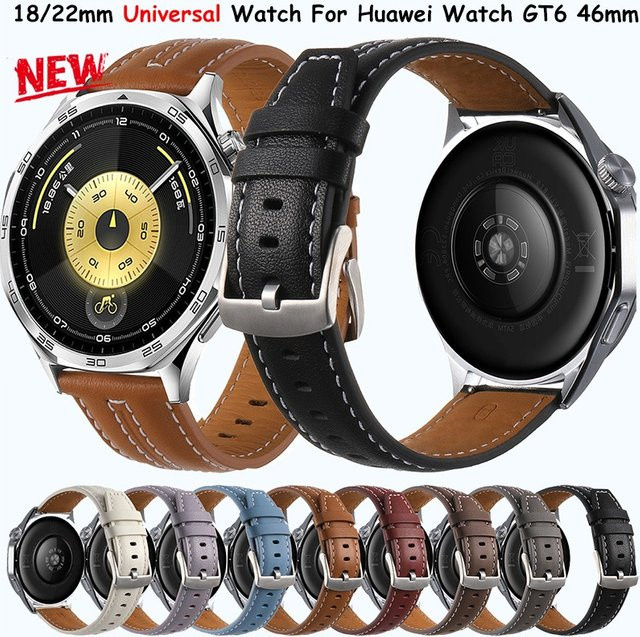 CAOWTAN Uhrenarmband Leder, Schwarz, Unisex - Bild 1