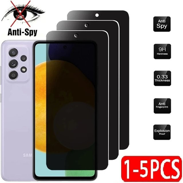 Anti-Spy Sichtschutz aus gehärtetem Glas für Samsung Galaxy A33 5G A30 A30S A50 A50S A12 Nacho A20S A24, 6,5 Zoll, transparent - Bild 1