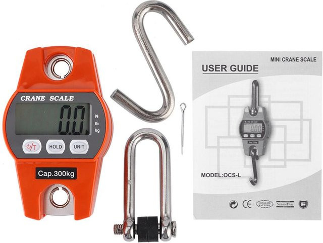 CosyHome Mini Tragbare Digitale LCD-Anzeige Hängewaage mit Auto-Shutoff in Orange und Grau - Bild 1