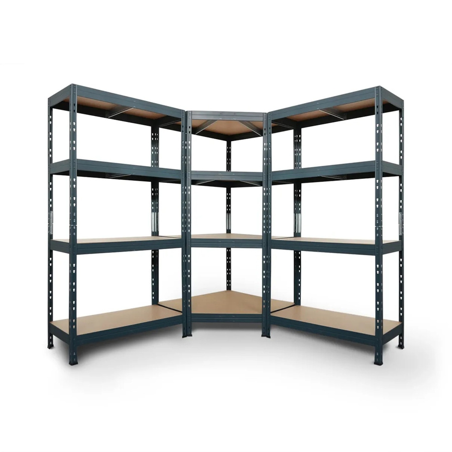 Ar Shelving Eckregal Rivet Set in Anthrazit mit 4 HDF-Böden, B/T/H: 180 x 180 x 45 cm - Bild 2
