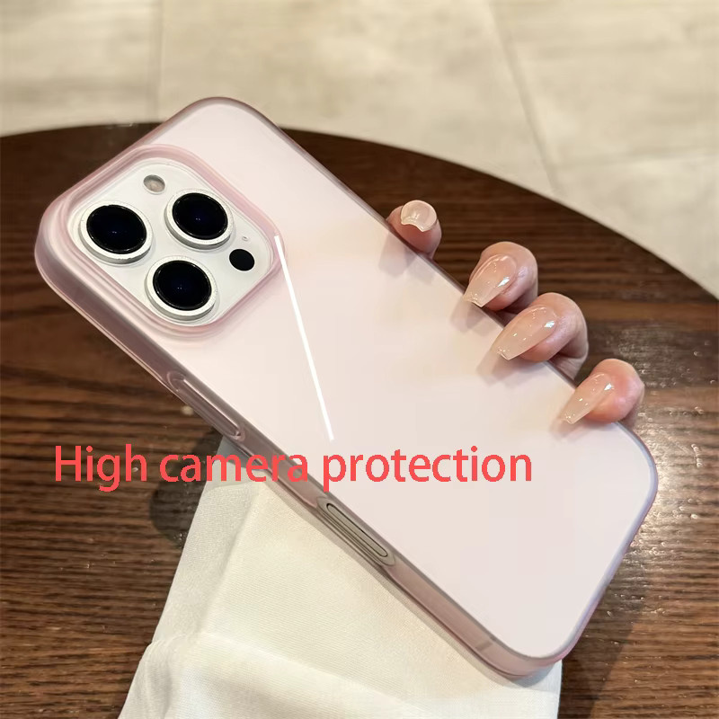 Stoßfeste Silikon Handyhülle von YuexTi in Transparent oder Schwarz oder Pink für iPhone 16 15 14 Pro Max Plus 13 12 11 XR XS Max 8 mit mattem Finish - Bild 2