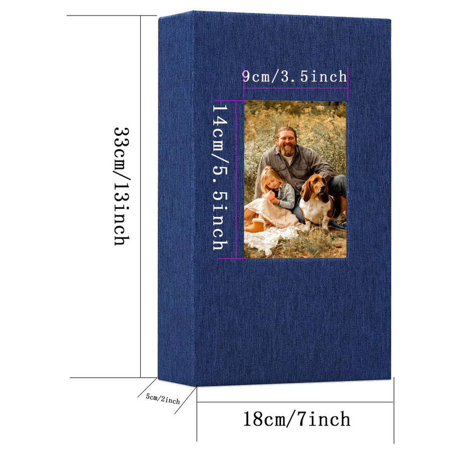 Leinen-Fotoalbum in Pink mit 300 Fächern für 4 x 6 Fotos als Slip-in-Bilderalbum für Hochzeiten, Babyfotos oder Familienmomente - Bild 4