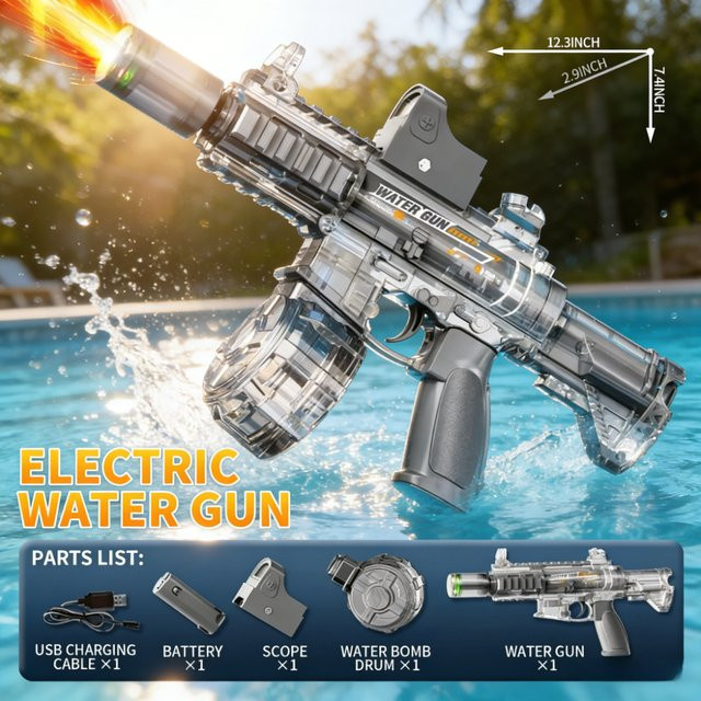 CTMA M416 Automatische elektrische Wasserpistole, mit Leuchteffekt, Rot - Bild 1