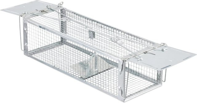 Relaxdays Lebendfalle aus Eisen in Silber, B/T/H: 11,5 x 40 x 14,5 cm - Bild 1