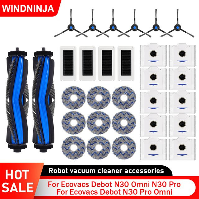 Ecovacs Ersatzteil-Set für Deebot N30 Omni und N30 Pro Omni mit Hauptbürste, Seitenbürste, Wischmopp, Staubbeutel und Filter in Multicolor - Bild 1