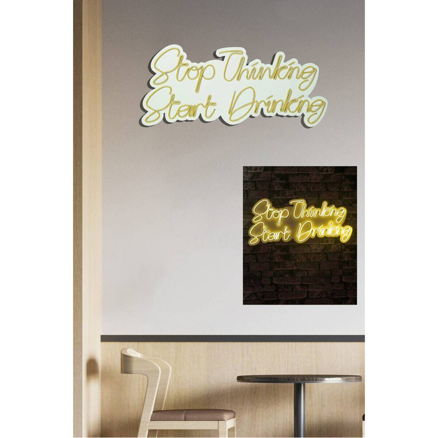 Opviq LED-Wandleuchte Neon Flex in Gelb aus PVC, B/H/T: 34 x 78 x 2 cm - Bild 2