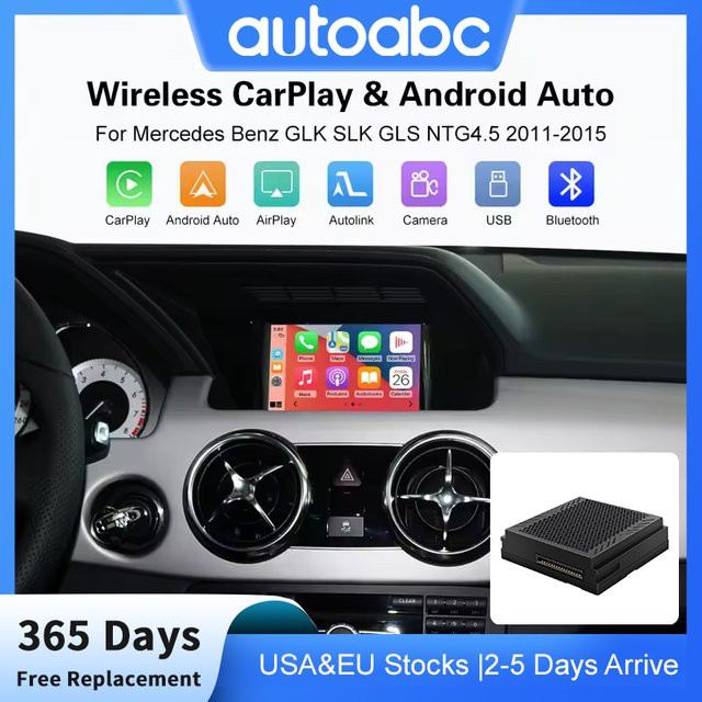AUTOABC Drahtloses CarPlay und Android Auto Modul für Mercedes Benz NTG4.5 in Schwarz - Bild 1