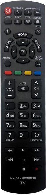 Panasonic Ersatzfernbedienung N2QAYB000830 in Schwarz für High-Definition-TV - Bild 1