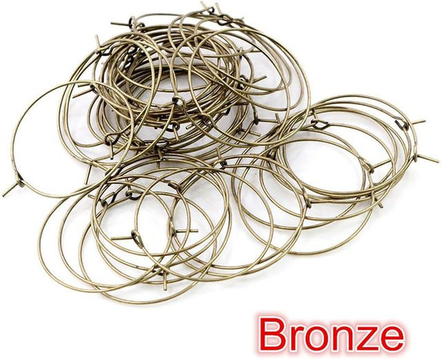 Creolen, Gold- und Silberplattiert, Bronze, 40 mm, Unisex - Bild 1