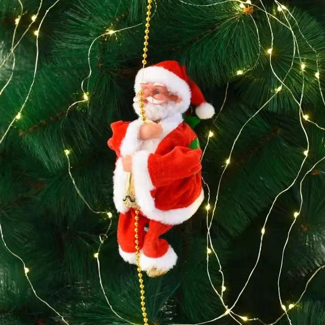 Elektrischer kletternder Weihnachtsmann als animierte Weihnachtsdekoration in Rot für Fenster und Auslagen - Bild 1