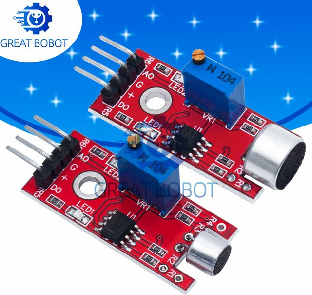 Baishundianzi Mikrofon-Sprach-Soundsensor-Erkennungsmodul für Arduino, AVR und PIC mit analogem und digitalem Ausgang, KY-038 und KY-037, Rot - Bild 1