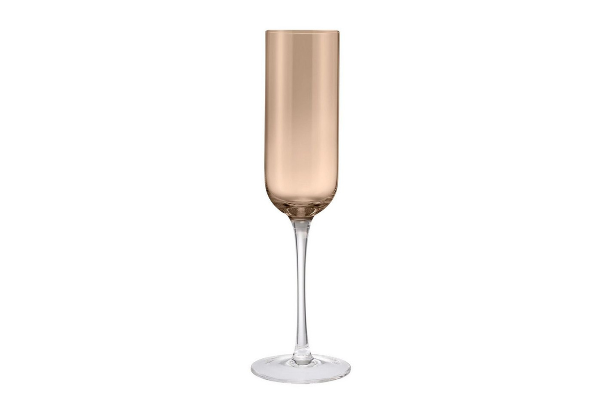 Blomus Sektgläser Set FUUMI 4er Set aus mundgeblasenem Glas in Braun/Transparent mit 220 ml, H x B x T: 23,5 x 7 x 7 cm - Bild 1