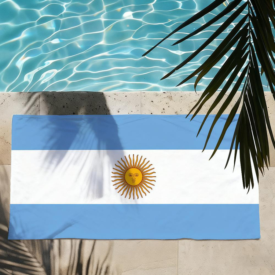 Strandtuch Flagge Argentinien von Creative Man, weich und schnelltrocknend, B: 40 cm, H: 60 cm - Bild 4