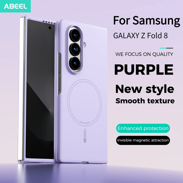 Hautfreundliche Candy-Color Schutzhülle für Samsung Galaxy Z Fold 8 Ultra, 7, 6 und 5 mit MagSafe Kompatibilität in Schwarz und Lila - Bild 1