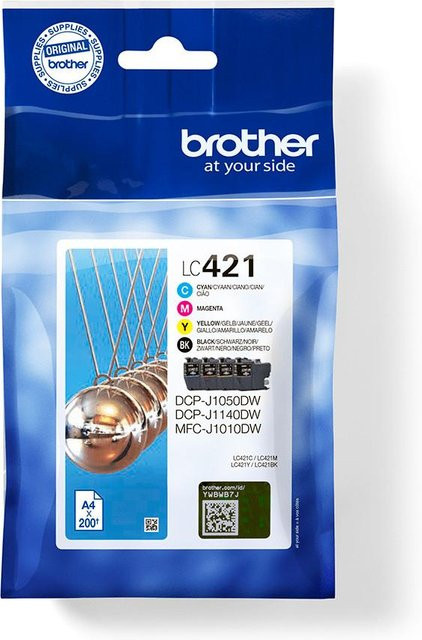 Brother Original Tintenpatronen LC-421 Kombi-Pack CMYK Schwarz, Cyan, Magenta, Gelb - Bild 3