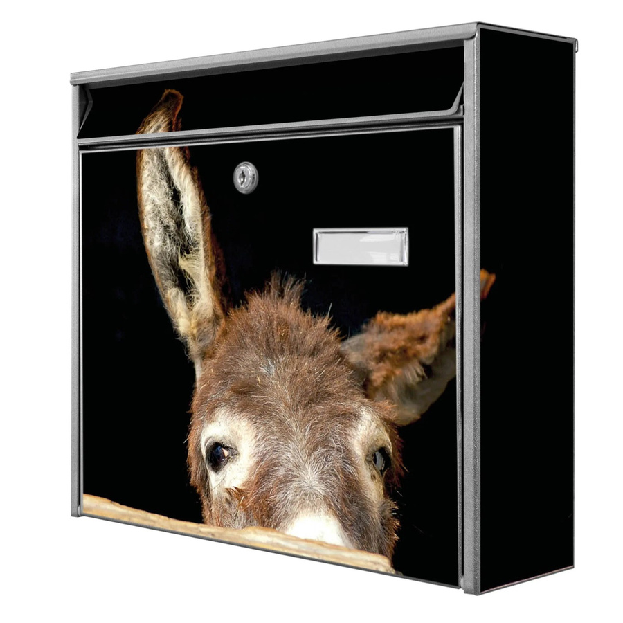 Banjado Briefkasten Silber mit Esel Motiv, Wandmontage, B/H/T: 36,2 x 32,2 x 10 cm - Bild 2