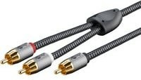 goobay Plus Cinch Y-Kabel in Schwarz und Silber mit RCA-Anschluss - Bild 1