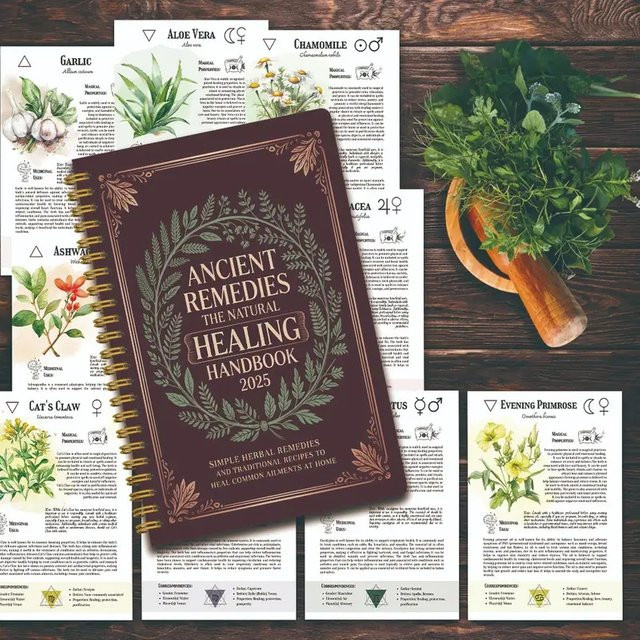 Ancient Remedies Notizbuch mit natürlichen Therapien und Schritt-für-Schritt-Anleitung, braun, liniertes Papier, PP-Einband - Bild 1