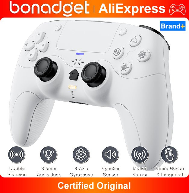 Bonacell Wireless Controller für PS5 und PC in Schwarz mit Bluetooth, Haptik-Feedback und Hall-Effekt-Joysticks - Bild 1