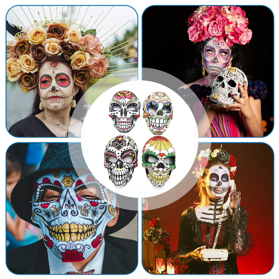 Frequeback Zombie-Skelett Maske, Vollgesichtsmaske, Unisex, Bunt / Mehrfarbig - Bild 3