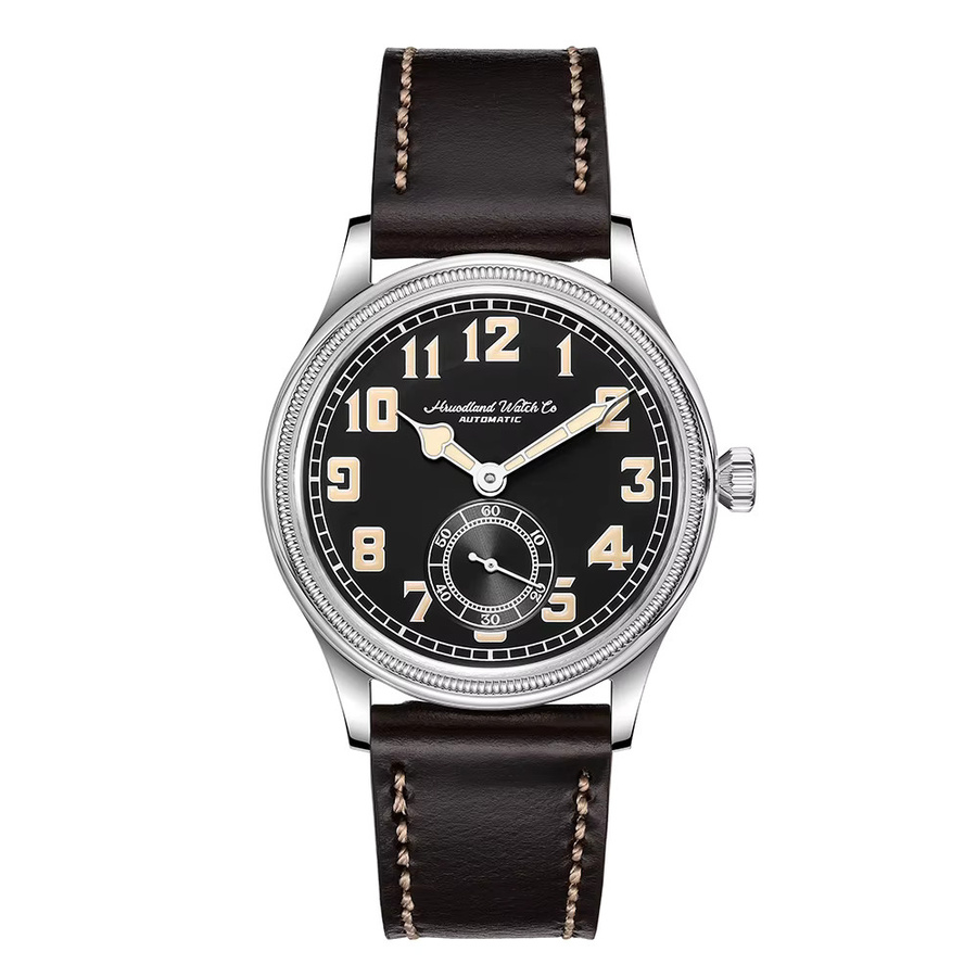 Hruodland Armbanduhr, Automatik, Edelstahl, 38 mm, Herren, Lederarmband - Bild 2