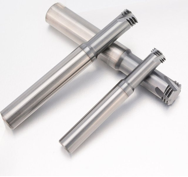 IRON ROOT 3-Schneidiger CNC-Gewindefräser aus Wolframkarbid für gerade Rohrgewinde BSPP, G1/8-28, G1/4-19, G3/8-19 Zoll, Farbe: Silber - Bild 1
