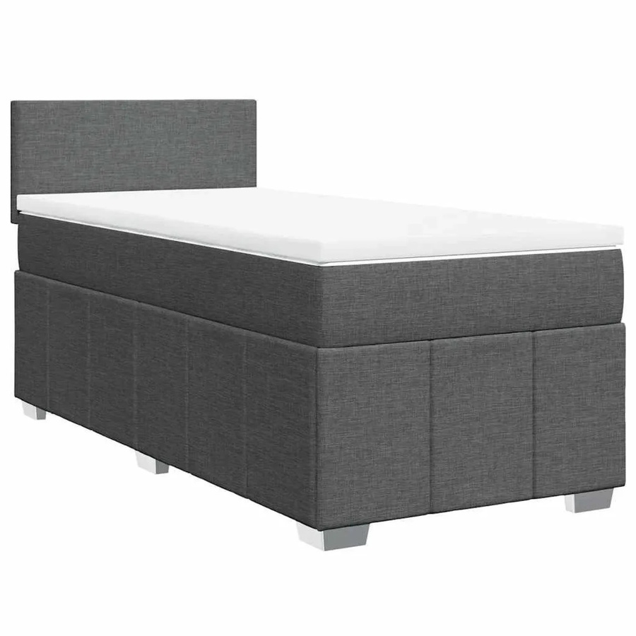vidaXL Boxspringbett mit Matratze Dunkelgrau B/T/H: 80 x 200 x 100,5 cm Hybrid-Modell mit Taschenfederkern - Bild 2