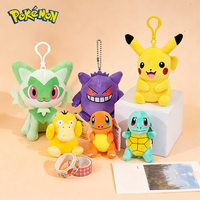 Aoger Pokémon Pikachu Bulbasaur Plüsch-Schlüsselanhänger, Bunt - Bild 1
