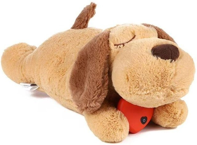 Zhongqin Liegender Hund Fidget Spielzeug, Plüschpuppe, beige - Bild 1