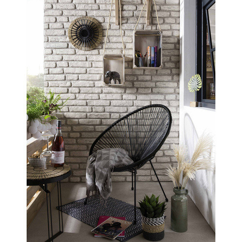 Möbilia Gartensessel aus Kunststoff und Metall in Schwarz, Breite: 73 cm, Höhe: 88 cm - Bild 2