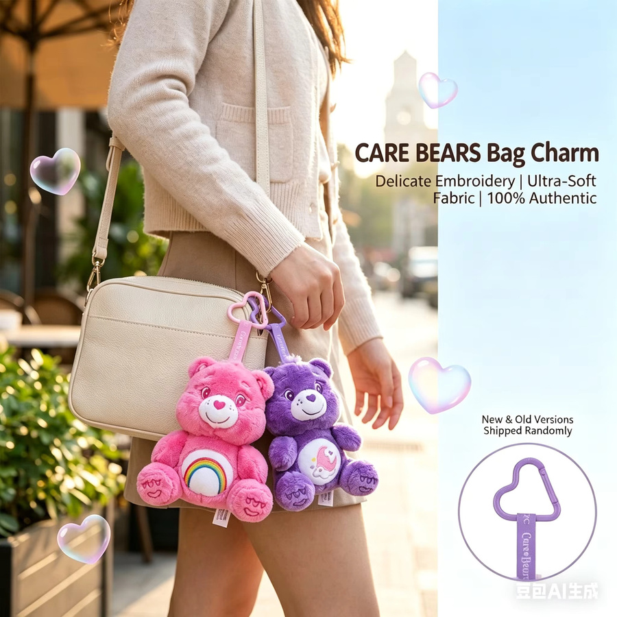 Care Bears Macaron-Serie, Sitzende Plüsch-Schlüsselanhänger, Stofftier - Bild 4