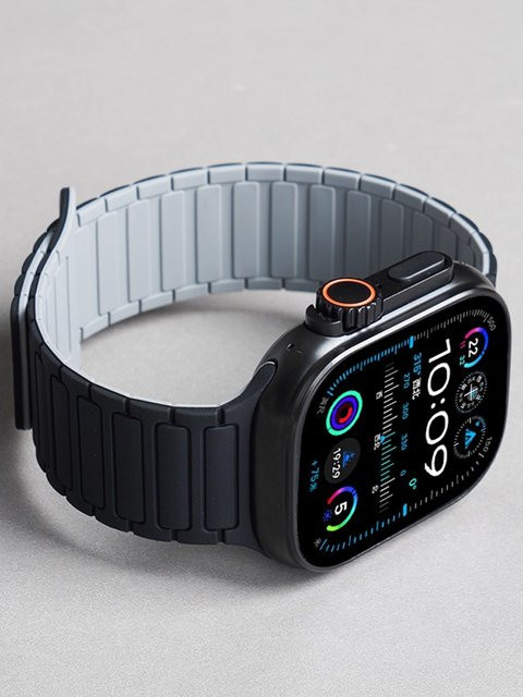 Uhrenarmband Silikon, Magnetisch, Schwarz, Unisex - Bild 1