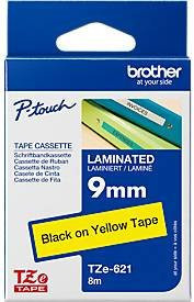 Brother TZe-621 Schriftbandkassette für P-touch, Farbe: Gelb, Schriftfarbe: Schwarz, Breite: 9 mm, Länge: 8 m - Bild 4