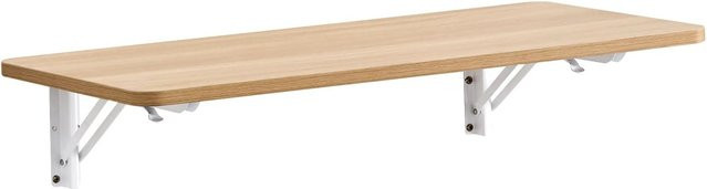 okwish Klapptisch aus MDF für Küche und Home Office, Farbe: Braun, B/T/H: 80 x 40 x 18 cm - Bild 1