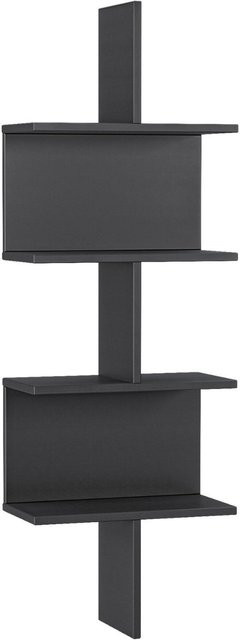Mein-Regal Wandregal aus MDF Holz in Schwarz, B/T/H: 45 x 22 x 132 cm - Bild 1