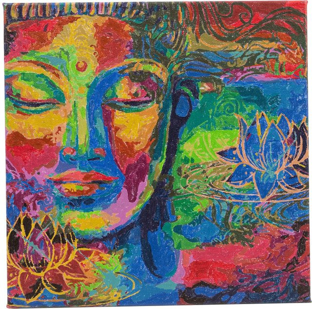 Craft Buddy Malen nach Zahlen auf Leinwand Lord Buddha Set - Bild 1